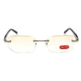 thumbnail image 2 of Mens Fashion Blue Light Blocking Rimless Reading Glasses 2.00, Metal Gradient Bown Rectangle Sunglasses Readers +2.0, 2 of 3