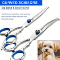 thumbnail image 2 of 6-in-1 Dog Grooming Scissors Kit, Stainless Steel Dog Scissors for Grooming with Curved Scissors & Comb, for Home & Professional Pet Grooming, Blue, 2 of 7