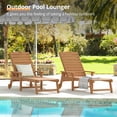 thumbnail image 4 of Dycanpo Lounge Chair Outdoor Set of 4, Resin Chaise Lounge with Wheels & Adjustable Backrest,Teak Color, 4 of 9