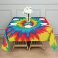 thumbnail image 3 of Colorful Rainbow Tie Dye Spiral Pattern Square Tablecloth,Waterproof Square Table Cover,Wipeable Spillproof Washable Table Cover for Home Kitchen Party Decor 42"X42"(107x107cm), 3 of 6