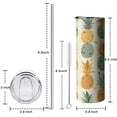 thumbnail image 5 of Pineapple Coffee Tumbler with Lid Straw Insulated Leakproof Cup Modern Tumbler 20 oz for Spring Summer Birthday Christmas, 5 of 7