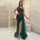 thumbnail image 5 of Vestido de noche largo ajustado de temperamento a la moda sin mangas con lentejuelas de color hada para mujer, 5 of 6