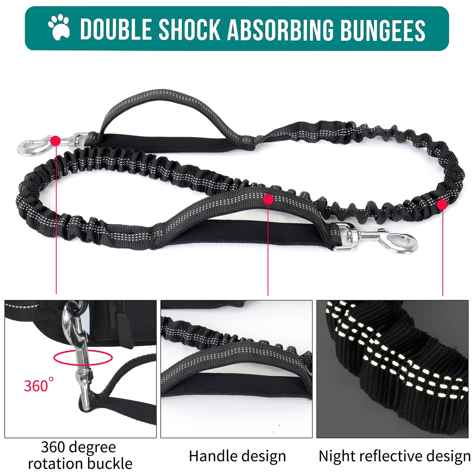 Suodoka Hands Free Dog Leash Waist Pack Water Resistant Night Reflective Large Capacity for Outdoor Dog Walking, Dark Blue (10.24 inches / 26 cm)