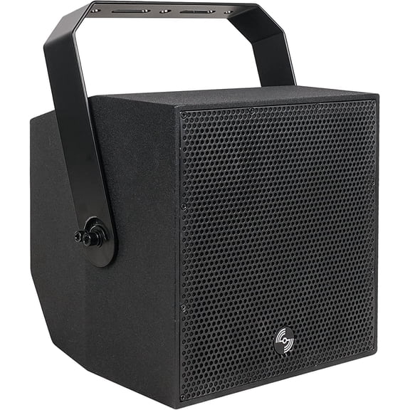 Sound Town 2-Way 6.5" Weatherproof IP66 Coaxial Loudspeaker with Surface-Mount U-Bracket for Outdoor Installations, 70V/100V/8Ω, Black (TITAN-6B)