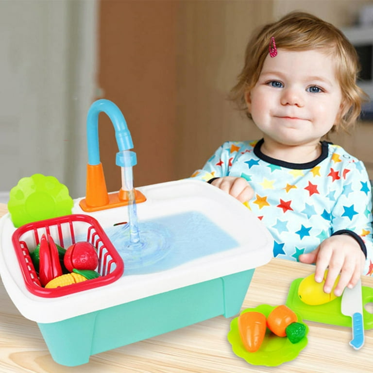 Children's play sink with running water sale