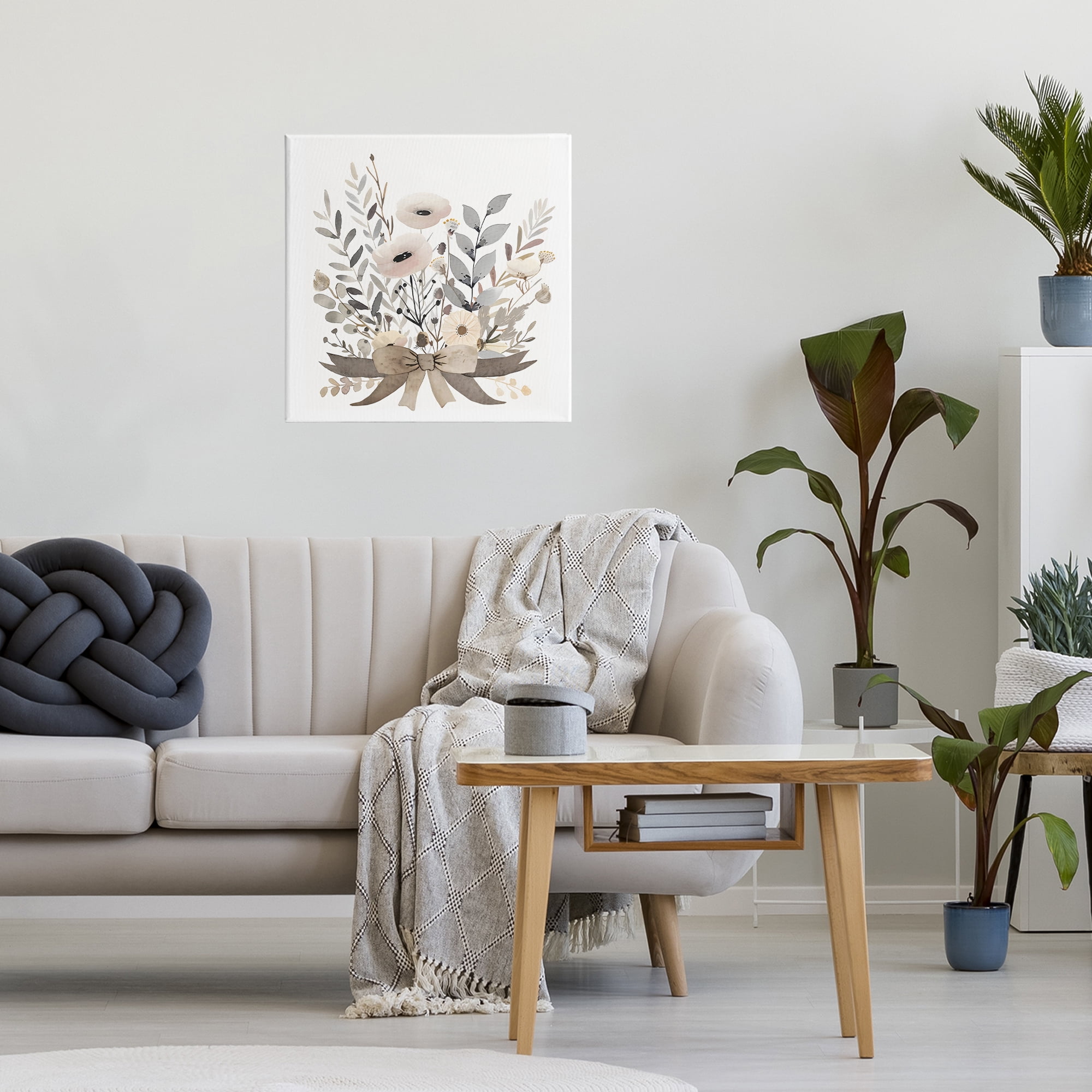 Stupell Industries Neutral Floral Bouquet Beige Canvas Wall Art, design by Creative Studio