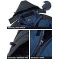 thumbnail image 4 of Chaqueta impermeable TACVASEN para hombre resistente al agua, color azul, talla L, 4 of 7
