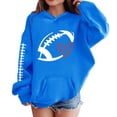 thumbnail image 4 of Girls Y2k Football Sweatshirt Cute Rugby Graphic Hoodies Pullover Football Season Long Sleeve Oversized Tops with Pockets, 4 of 7