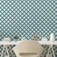 thumbnail image 3 of Ambesonne Art Nouveau Peel & Stick Wallpaper for Home, Retro Curves Tile, 13"x36", Teal and White, 3 of 6