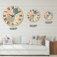 thumbnail image 4 of Designart 'Butterfly With One Line Drawing On Cubism Shapes II' Modern Wood Wall Clock, 4 of 5