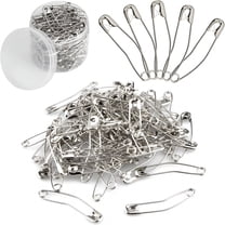 VANIDO Curved Safety Pins for Quick Basting,Size 3,100 Count Silver