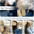 thumbnail image 3 of Haokaini Car Headrest Pillow, 180°Adjustable Head Neck Support Pillow, Breathable Thickened Memory Foam Headrest with U- Shaped Design, for Car Seat Travel Drive Rest Sleep, Beige, 3 of 9