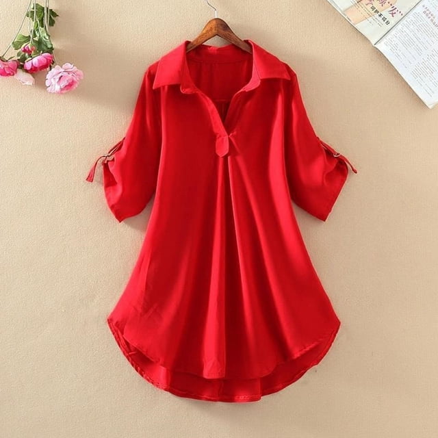 Fiudx Liquidación de Ofertas Flash Camisa de Mujer Top de Gasa con Cintura Holgada