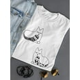 thumbnail image 3 of Two Cat Doodles Ethnic Tails T-Shirt Women -Image by Shutterstock, Female Small, 3 of 4