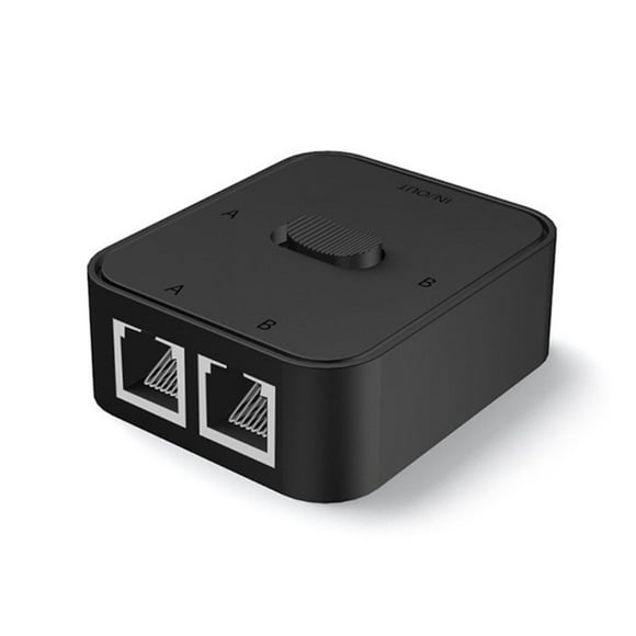 Network Switcher 2 Port Quick Switch Power Free High Performance High-speed LAN Switching 1000Mbps 2 in 1 Out/1 in 2 Out Smart RJ45 Internal External