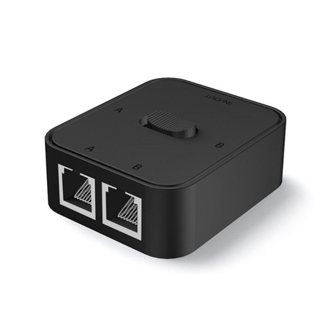 Network Switcher 2 Port Quick Switch Power Free High Performance High-speed LAN Switching 1000Mbps 2 in 1 Out/1 in 2 Out Smart RJ45 Internal External