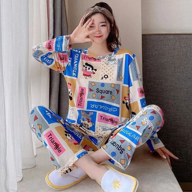 2023 Sanrio Hello Kitty pantalones Anime Doraemon pijamas finos de felpa moda cómoda cuello redondo cálido conjunto de ropa de dormir Otoño/Invierno
