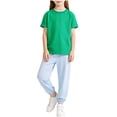 thumbnail image 2 of 1-12Y Kids Solid Color Crew Neck Short Sleeve Top & Elastic Waist Mosquito Repellent Pants Set Orange 9-10 Years, 2 of 3