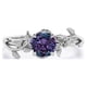 thumbnail image 4 of JeenMata Anillo de Compromiso con Solitario de Alejandrita de Corte Redondo de 0,50 Quilates Creado en Laboratorio con Diseño Bohemio en Baño de Oro Blanco de 18 K sobre Plata, 4 of 6