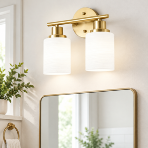 Brushed Bathroom Light Fixtures 2-light Vanity Lights
