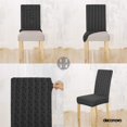 thumbnail image 4 of Deconovo - Funda de silla de comedor de punto jacquard, elástica, lavable y extraíble, de licra, para banquetes, juego de 4, color negro, 4 of 7