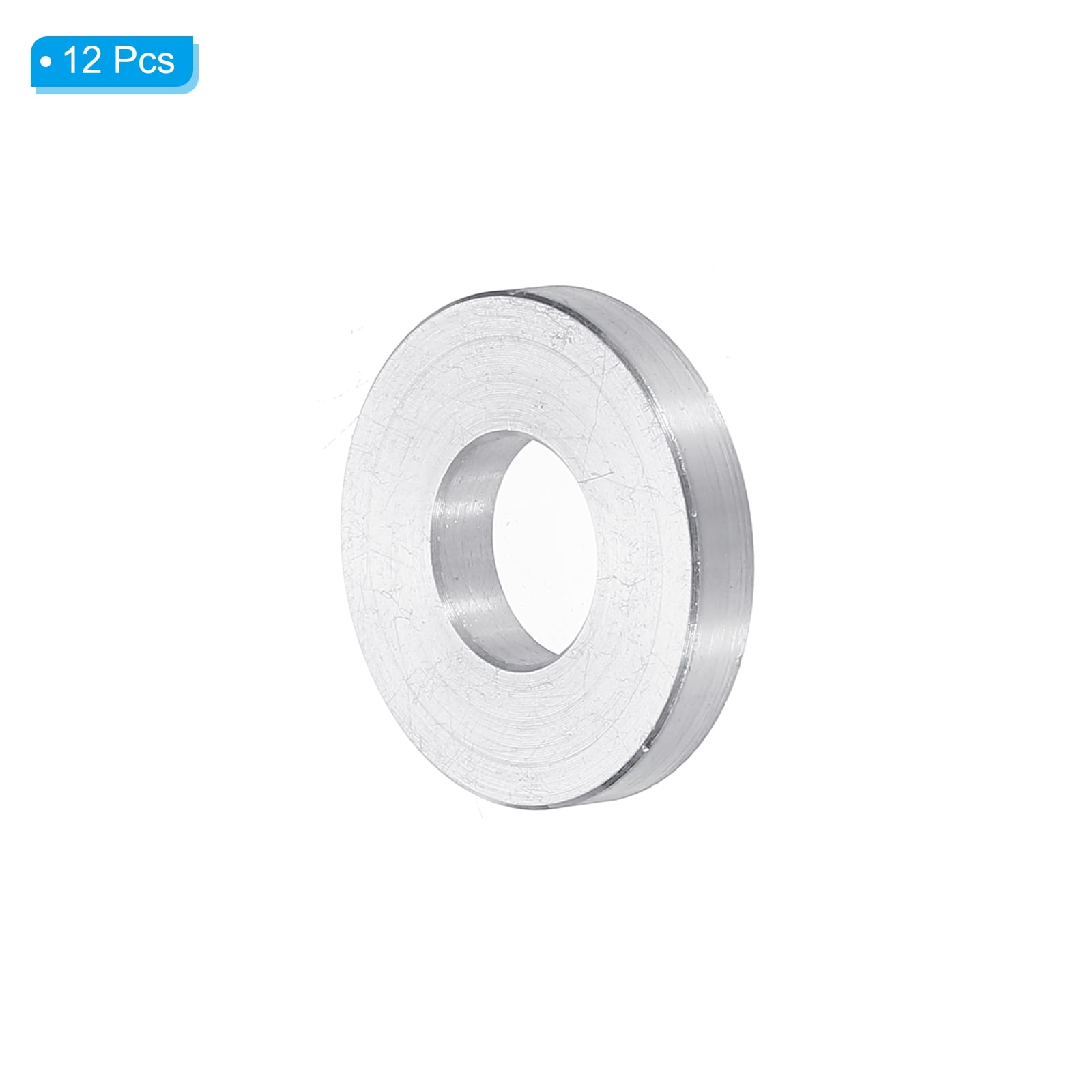 M10 Aluminum Spacers, 12 Pcs Metal Spacers Aluminum 10.5mm ID x 24mm OD x 5mm L Aluminum Spacer Screw Standoff Round for 3/8 or M10 Screw Bolts