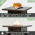 thumbnail image 4 of 28'' Gas Fire Pit Table for Outside Patio,50000 BTU Square Fire Pit Tables with Storage Compartment,Deck Garden Courtyard,Easy Assembly,Brown, 4 of 8