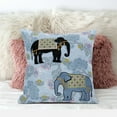 thumbnail image 3 of 26x26 Sky Black White Elephant Blown Seam Broadcloth Animal Print Throw Pillow, 3 of 5