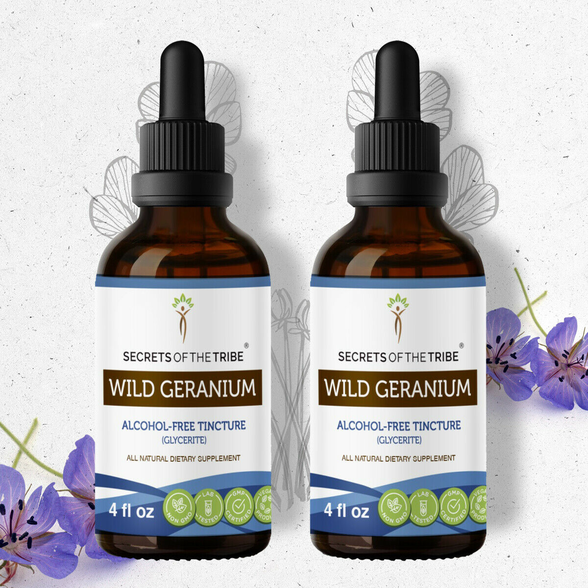 Wild Geranium Tincture AlcoholFREE Extract, Wildcrafted Wild Geranium