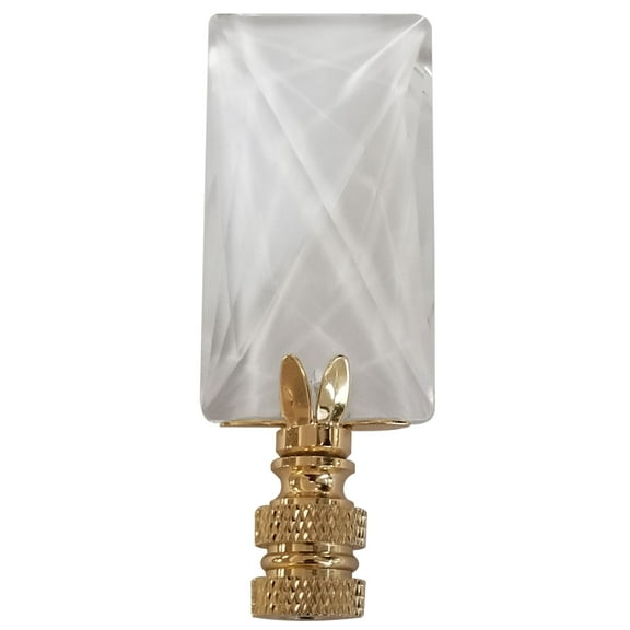 Royal Designs, Inc. Oblong Rectangle 1.25 Inch Lamp Finial, F-2018-PB-1, Polished Brass, Single