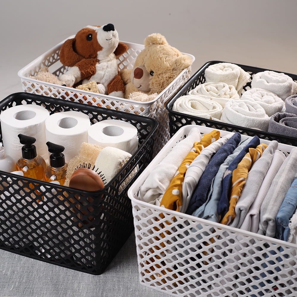 Mainstays Large Decorative Basket, 2 Pack, White
