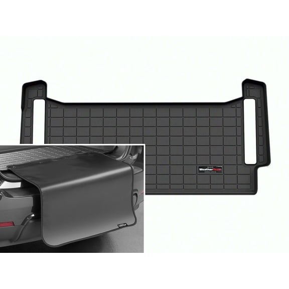 WeatherTech Cargo Trunk Liner with Bumper Protector compatible with 2025-2025 Rivian R1S - Behind 3rd Row w/ Bumper Protector, Black