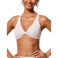 thumbnail image 1 of Top de Bikini CRZ YOGA con Nudo Frontal y Escote en V Blanco XL, 1 of 5