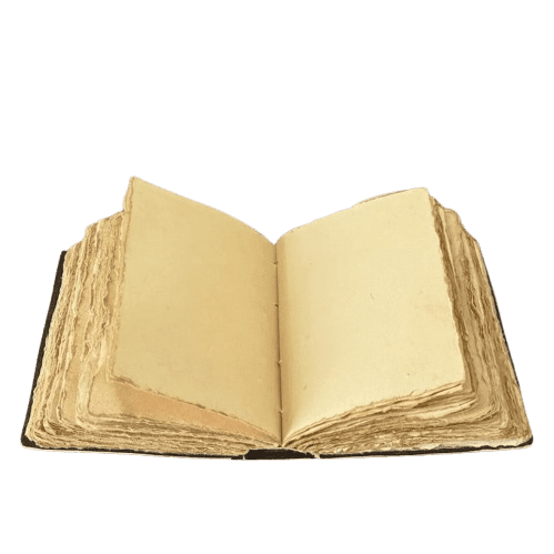 Handmade Leather Journal with Owl Artwork – 5" x 7", Deckle-Edge Paper – Vintage Artistic Notebook