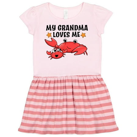 

Inktastic My Grandma Loves Me- cute crab family Gift Toddler Girl Dress