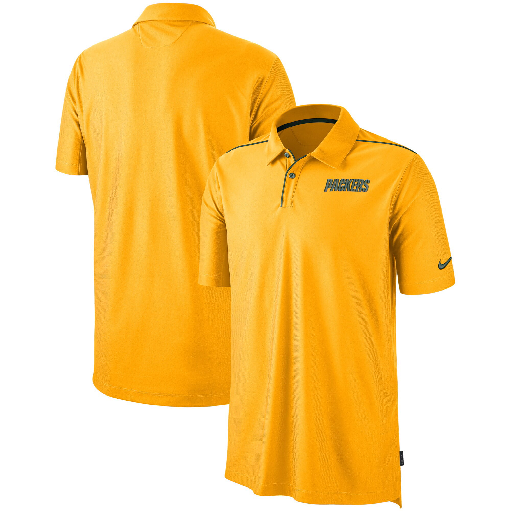 Green Bay Packers Nike Sideline Team Issue Performance Polo - Gold ...