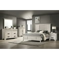 thumbnail image 2 of 5pc Contemporary King Size Master Bedroom Set Panel Bed White Cream Solid Wood Wooden Furniture, 2 of 5