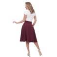 thumbnail image 2 of Burgundy High Waist Full Skirt w Pockets - S to 2X - Vintage Inspired at Hey Viv, 2 of 2