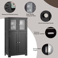 thumbnail image 5 of Giantex Bathroom Storage Cabinet w/Adjustable Shelf, Freestanding Wooden Floor Anti-toppling Device, Pantry Tempered Glass Doors for Kitchen Dining Room & Livingroom, 5 of 8