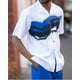 thumbnail image 4 of Nueva camiseta de moda de verano + pantalón, 2 piezas, camiseta + pantalón, moda para hombre, estilo Harajuku, retro, rayas verticales y horizontales, camisetas para hombre, 4 of 5