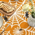thumbnail image 5 of Halloween Tablecloth 60x84 Inch Rectangular, Spider Web Pattern Cobweb Scary Themed Washable Table Cover for Party Picnic Dinner Decor Orange, 5 of 6