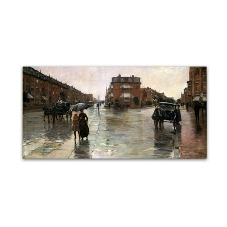 Trademark Fine Art 'Rainy Day In Boston' Canvas Art by Childe (Best Places In Boston For A Rainy Day)