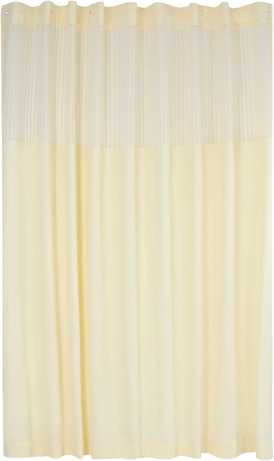 Room Divider Curtain, Privacy Cubicle Curtains with Mesh Top, 1 Panel, 9ft Wide x 8ft Tall Grommet Curtain Used in Beauty Salons, Schools