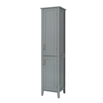 Teamson Home Wooden Bathroom Cabinet Floor Linen Tower Grey EHF-F0017