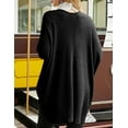 thumbnail image 3 of Doublju Womens Long Dolman Sleeve Open Front Round Shape Waffle Cardigan, 3 of 5