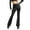 Black, variant on Women Sparkly Sequin Pants Glitter Flared Pants Loose Bell Bottom Shiny Pants Party Club Pants