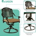thumbnail image 2 of VIVIJASON 9-Piece Outdoor Furniture Dining Set, Rust-Free Cast Aluminum Patio Conversation Set, Include 8 Swivel Dining Chairs & 61" Round Dining Table with 31" Lazy Susan, Umbrella Hole, Khaki, 2 of 7