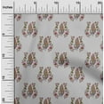 thumbnail image 1 of oneOone Cotton Flex Fabric Leaves|Floral & Peacock Block Print Fabric BTY 40 Inch Wide, 1 of 4