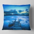 thumbnail image 2 of Designart Cloudy Blue Sky with Pier - Seascape Throw Pillow - 18x18, 2 of 5