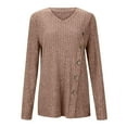 thumbnail image 6 of Ounisa Womens Long Sleeve Shirts Casual V Neck Tunic Tops Fashion Loose Fall Sweaters, 6 of 7